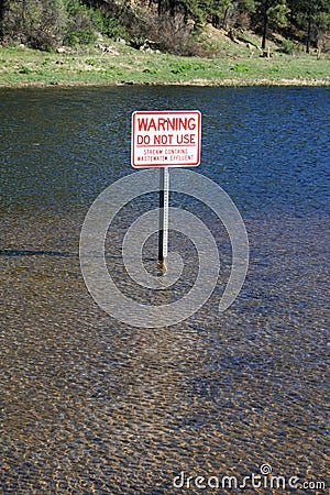 Water warning Stock Photo