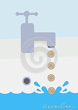 Water Waste Vector Illustration