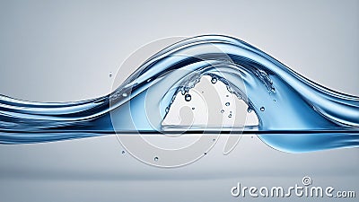 water wave background _A water wave logo, showing the fluidity and the motion of water. The logo is blue and curved, Stock Photo