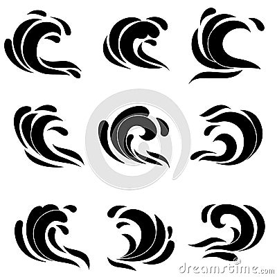 Water wave icon vector set. Aqua illustration sign collection. beach symbol. Vector Illustration