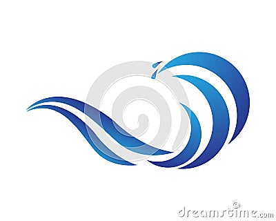 Water wave icon vector Vector Illustration