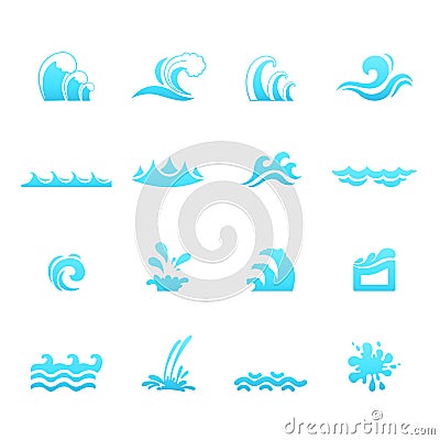 Water wave icons Vector Illustration