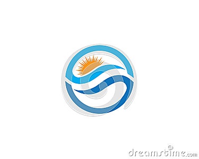 Water wave Logo Vector Illustration