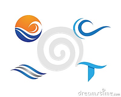 Water wave Logo Template Cartoon Illustration