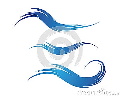 Water wave Logo Template Cartoon Illustration