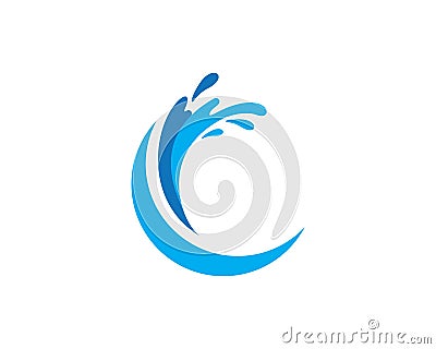 Water Wave spash symbol and icon Logo Template Vector Illustration