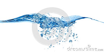 Water wave with splash. Stock Photo