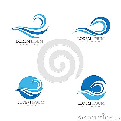 Water Wave symbol and icon Logo Template Vector Illustration