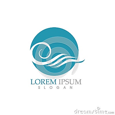 Water Wave symbol and icon Logo Template Vector Illustration