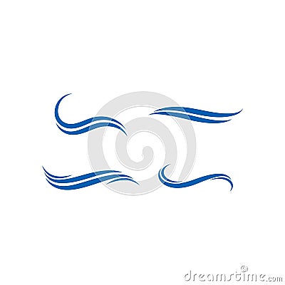 Water Wave symbol and icon Logo Template Cartoon Illustration