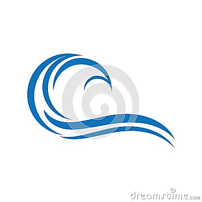 Water Wave symbol and icon Logo Template vector Cartoon Illustration