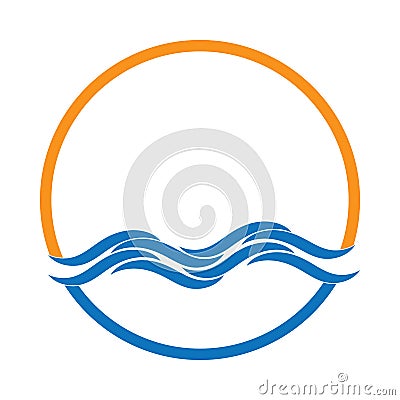 Water Wave symbol and icon Logo Template vector Vector Illustration