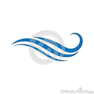 Water Wave symbol and icon Logo Template vector Cartoon Illustration