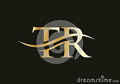 TR Logo Vector. Swoosh Letter TR Logo Design for business and company identity Vector Illustration