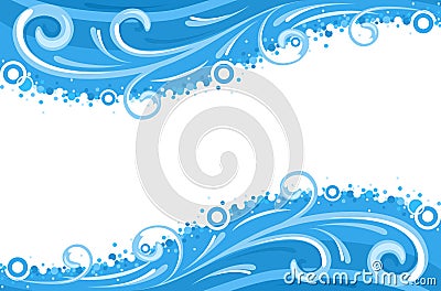 Water waves borders Vector Illustration