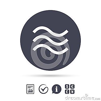 Water waves sign icon. Flood symbol. Vector Illustration