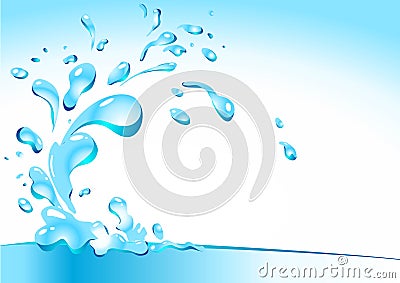 Water waves and splashes Vector Illustration