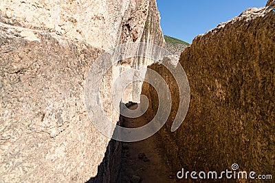 Water way on stone, Amasya, Turkey Stock Photo