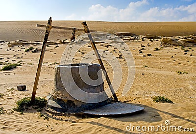 Water well in Desert Stock Photo