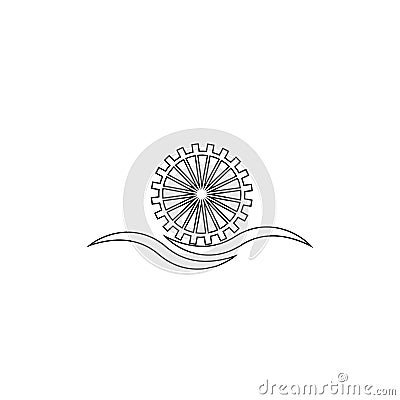 water wheel logo Vector Illustration