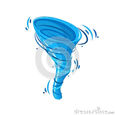 Water whirpool storm. Swirling water vortex in cartoon style. Vector illustration Vector Illustration