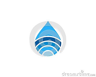 Water Wifi Icon Logo Design Element Vector Illustration