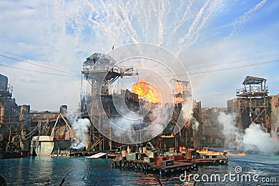 Water World show Universal Studios Hollywood Editorial Stock Photo