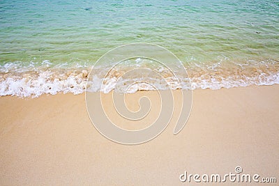 The water on wuzhizhou island, China`s most beautiful beach, washes the beach Stock Photo