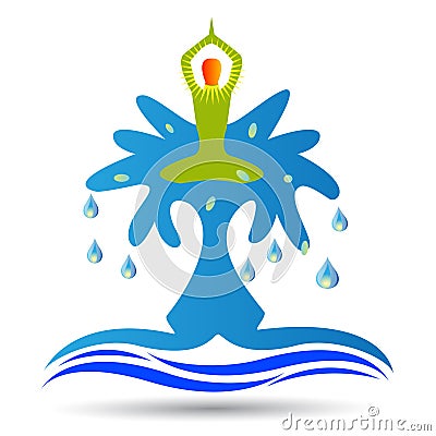 Water yoga Vector Illustration