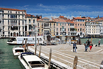 Waterbus stop in Venice Editorial Stock Photo