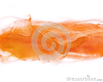 Watercolor absrtract blue orange on white background Stock Photo