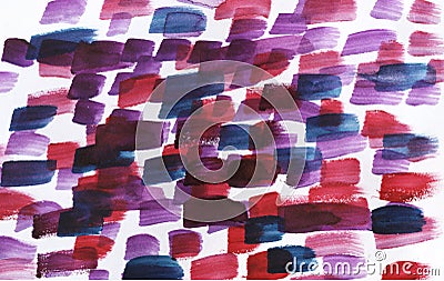 Watercolor abstract background.Red, blue and purple paint strokes Stock Photo