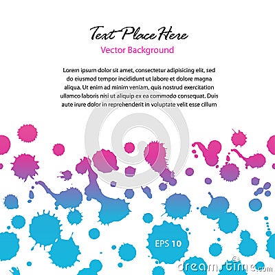 Watercolor abstract banner. Contrast glossy dotted border with space Vector Illustration