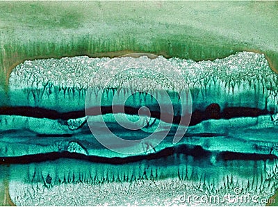 Watercolor abstract bright colorful textural background handmade . Painting of an ice mountain in the northern cold sea . Monotype Stock Photo