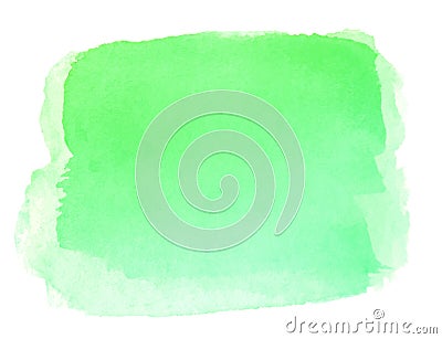 Watercolor abstract green brush stroke on white background Stock Photo