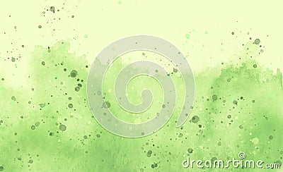 Watercolor abstract green spot, blot. Colorful vintage background, reminiscent of a forest landscape. Green outlines of the silhou Stock Photo