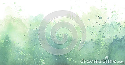 Watercolor abstract green spot, blot. Colorful vintage background, reminiscent of a forest landscape. Green outlines of the silhou Stock Photo