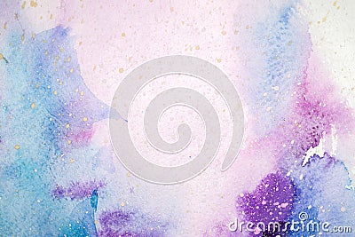 Watercolor abstract painting. Water color drawing. Watercolour blots texture background. Stock Photo