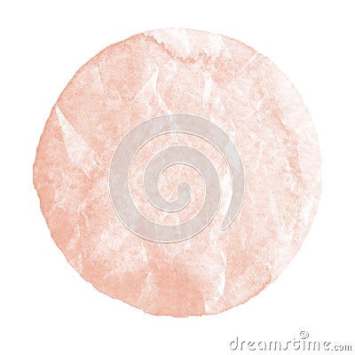 Watercolor abstract pale dogwood circle on white Stock Photo