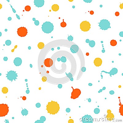 Watercolor abstract seamless background. Dotted pattern with spots of water Vector Illustration