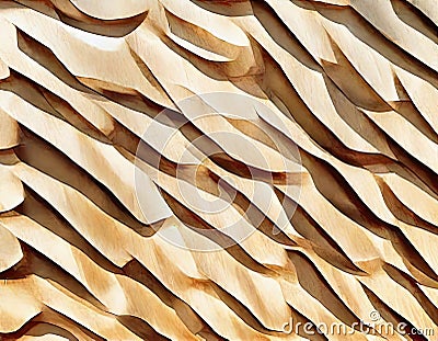 Watercolor of Abstract wooden with twisted detailed architecture future building parametric Stock Photo