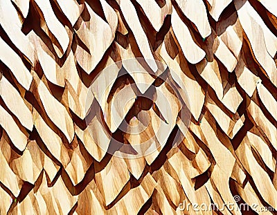 Watercolor of Abstract wooden with twisted detailed architecture future building parametric Stock Photo