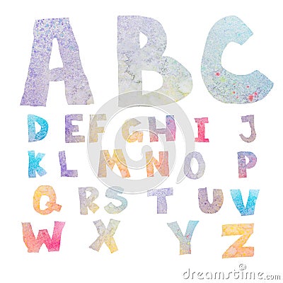 Watercolor alphabet Stock Photo