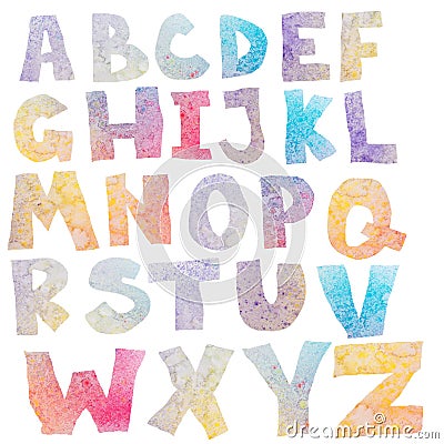 Watercolor alphabet Stock Photo