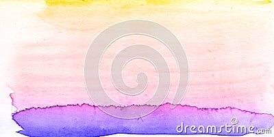 Colorful paper love nature hand drawn watercolor background, raster illustration Stock Photo