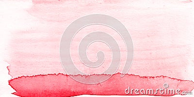 Red paper love nature hand drawn watercolor background, raster illustration Stock Photo