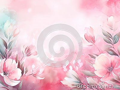watercolor background with copy space Cartoon Illustration