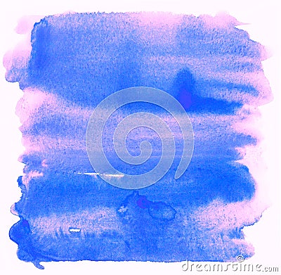 Cyan pink watercolor spot Stock Photo