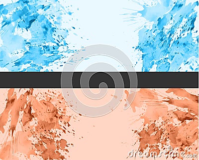 Watercolor background. A set of layouts for the design of postcards, invitations, covers, posters, flyers, posters Vector Illustration