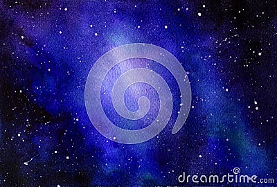 Watercolor background sky Navy blue abstract design light Stock Photo